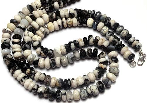 Natural Gemstone Dendritic Agate 10MM Approx. Faceted Rondelle Beads 17.5 Inch Full Strand Fine Quality Beads Necklace