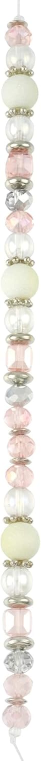 Bead Landing Pink & White Glass Bead Mix – Assorted Shapes & Sizes with Spacer Beads for Jewelry Making & Crafts, 12 Pack