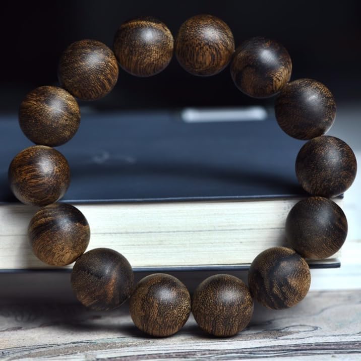 Natural Daraqian Qinan Agarwood, Water-Sinking Grade 16mm, Full-Patterned, Oil-Rich, Explosive-Quality, Hand Beads, Old Material