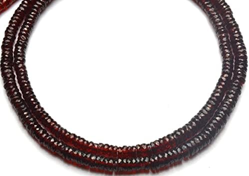13 inch Strand of Natural gem Garnet, 5-7mm rondelle Faceted Beads for DIY Jewelry Making. | Beads_03714