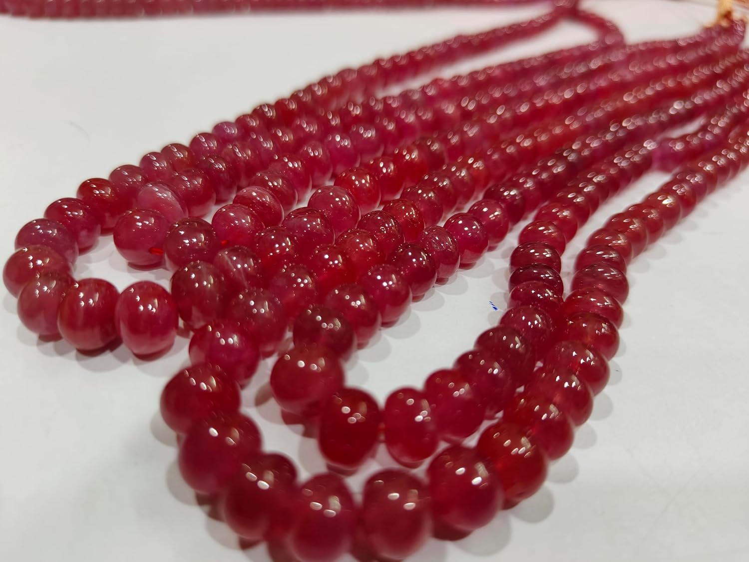 Natural Ruby Rondelle Plain Smooth Graduated 5 to 8mm Beads Sold Per Strand 8 inches Long