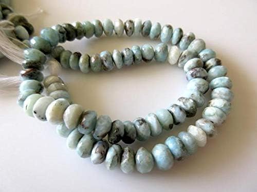 Natural Larimar Rondelle Beads, 7mm Larimar Rondelles, Larimar Jewelry, Larimar Stone, 13 Inch Strand Code-HIGH-49606