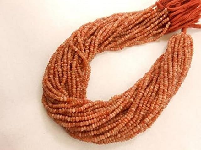 Natural Sunstone Faceted rondelle Beads 13