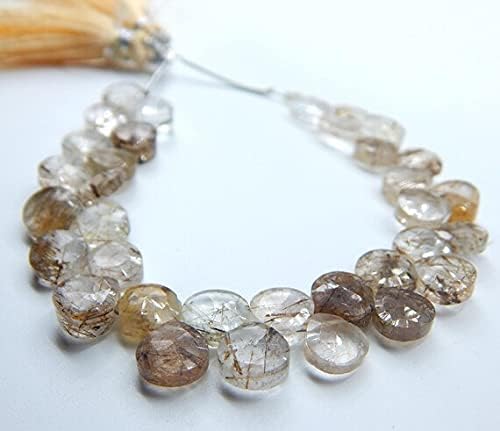 Copper Rutile Faceted Teardrop Beads Heart Shape Briolettes Size 7.mm Approx 6