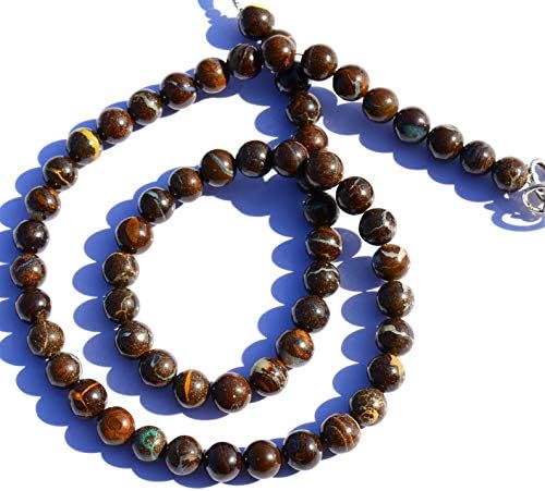 Very Rare Natural Gem Australian Boulder Opal 7.5MM Approx Size Smooth Round Beads 17.5 Inch Full Strand Finished Necklace Rare Gemstone