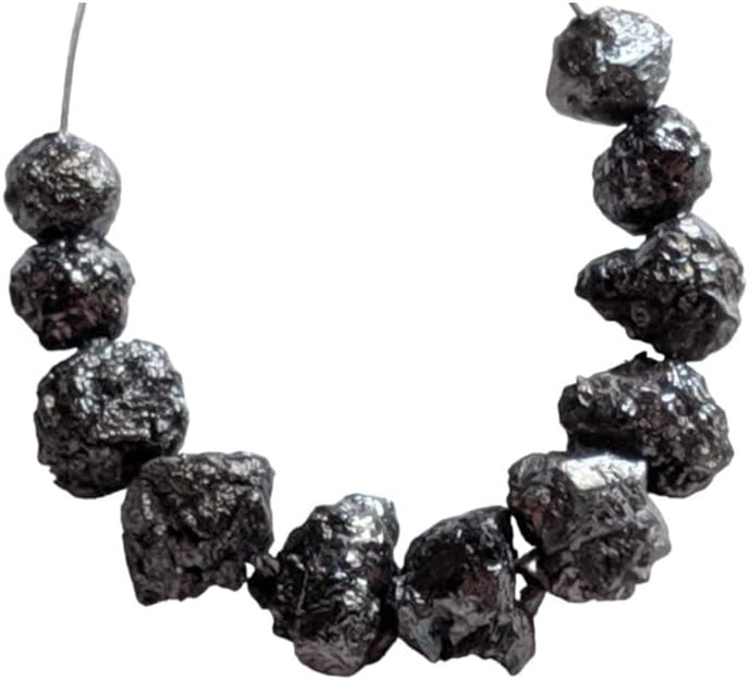 6-7mm Raw Black Diamond Beads, Huge Rough Black Diamond Beads, Uncut Diamond, Raw Black Diamond For Necklace (5Pcs To 10Pcs Options)-PPD480, 6-7 MM Approx.