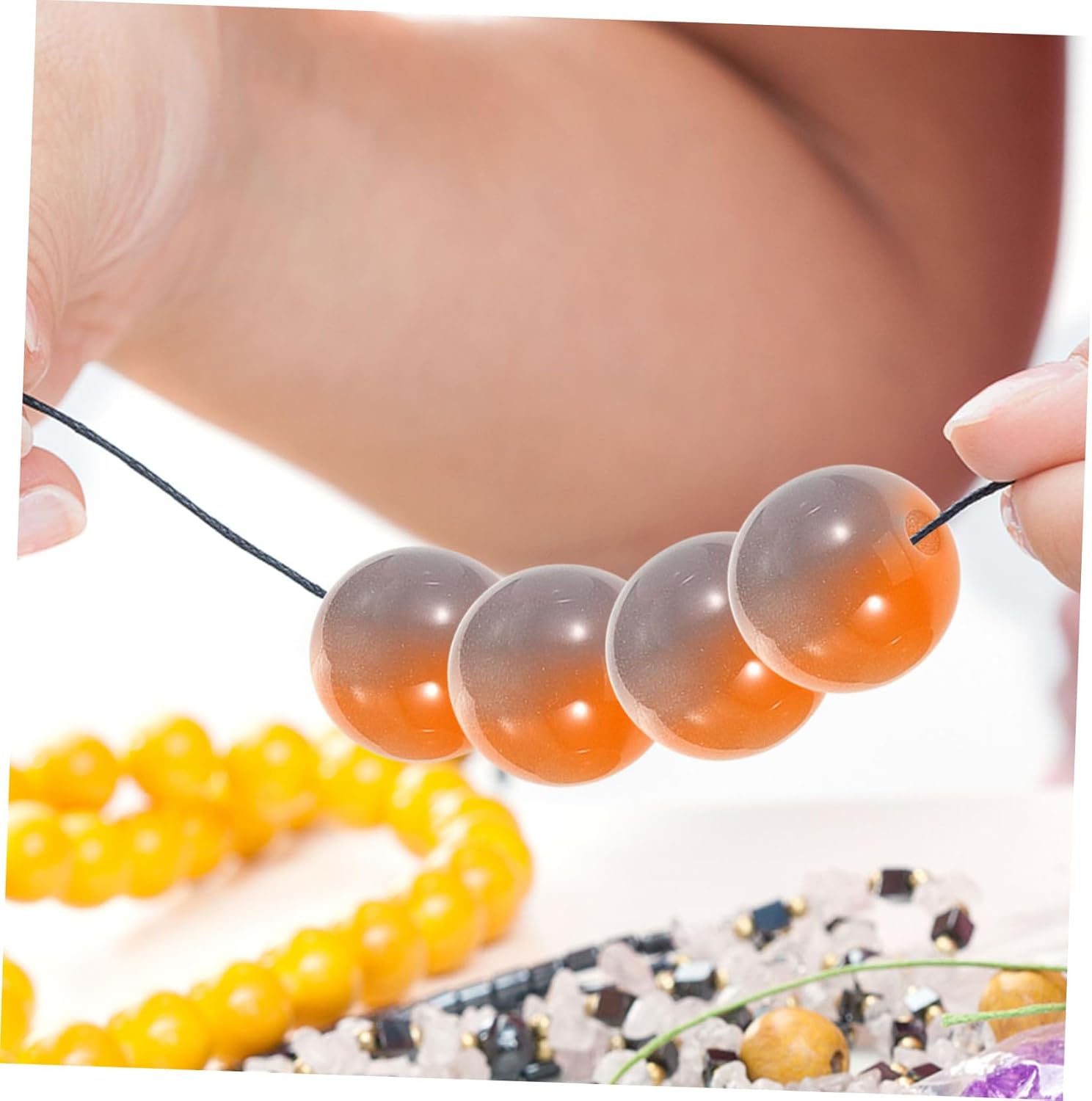 1 Key Holder Keychain Decor Beads Key Chain Making kit Beading Supplies Bead Strands Beading Kits Bracelet Resin Beaded