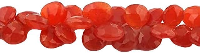 Natural Carnelian Faceted Briolettes - Heart Shape Beads 12mmzx12mm-15mmx15mm 8 Inches lot of 10 Strands CHIK-STRD-94811