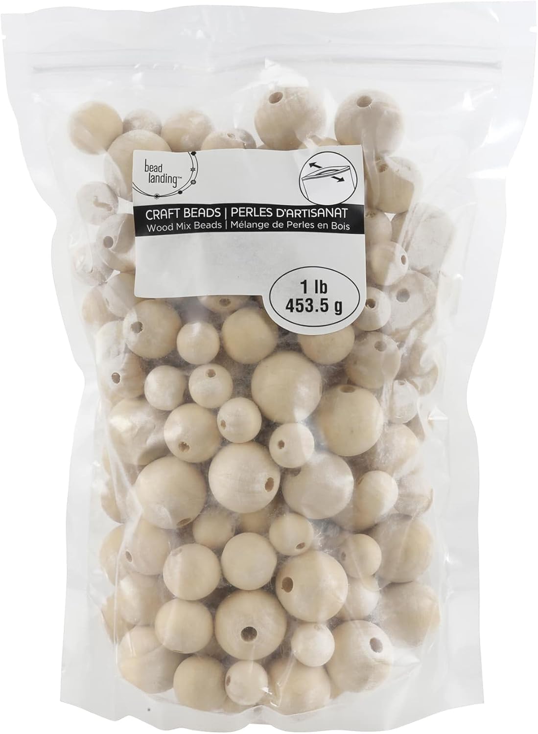 Bead Landing Wood Mix Round Craft Beads, 6 Pack