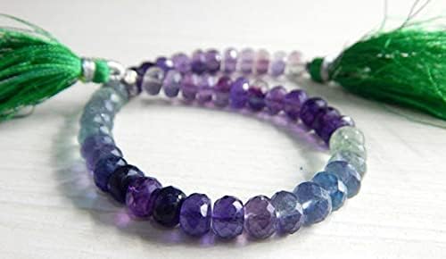 Fluorite Shaded Faceted Beads Rondelle Shape 6.mm Approx 8