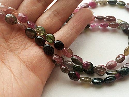 1 Strand Natural Multi Tourmaline Oval Beads, Multi Tourmaline Gemstone, Multi Tourmaline Necklace, 10x8mm to 9x7mm, 7 Inch