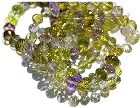 BEADS GEMSTONE 1 Strand Natural Multi Gemstone Faceted Rondelles, 9mm to 14mm Each, 16 Inch Code-HIGH-17695