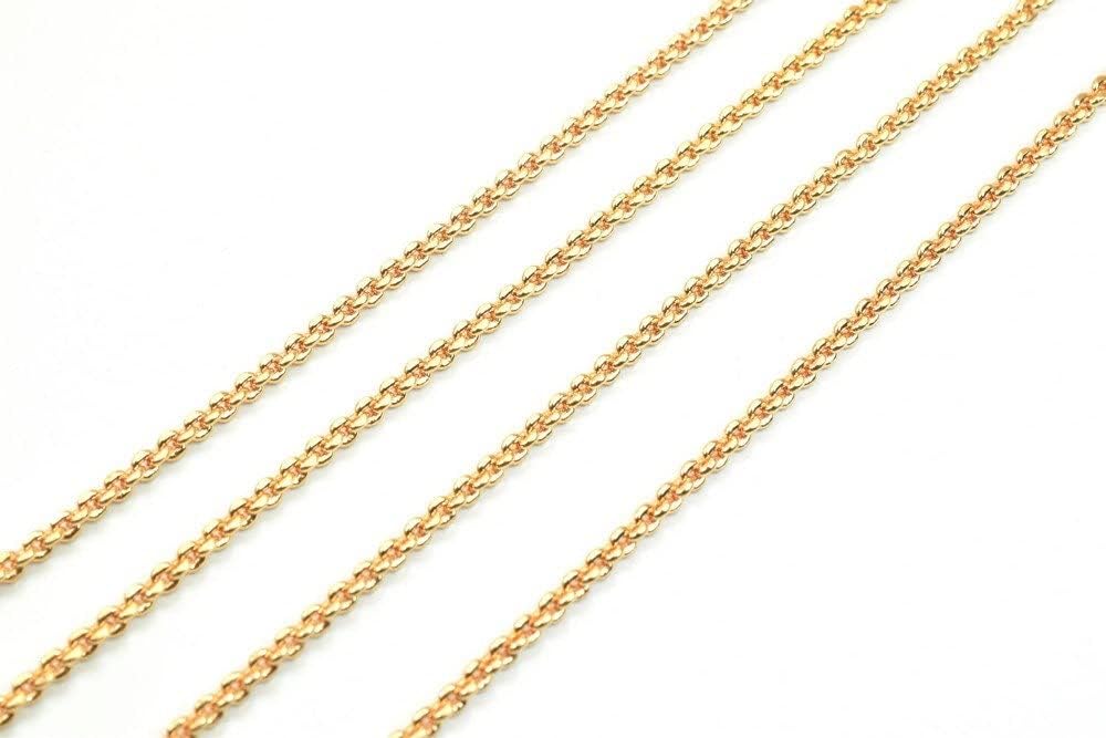 18K Pinky Gold Filled EP Chain Width 2mm Thickness 1mm Gold-Filled finding for Gold Filled Sold by Foot PGF07