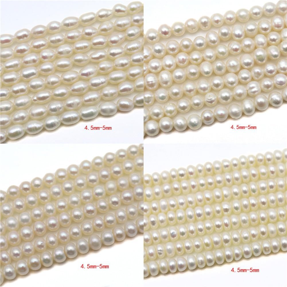 4.5Mm-5Mm Natural Freshwater Pearls Beads Rice-Shaped Circular Flat-Shape Irregular Beads for Jewelry Making Shape 5 500 Pieces