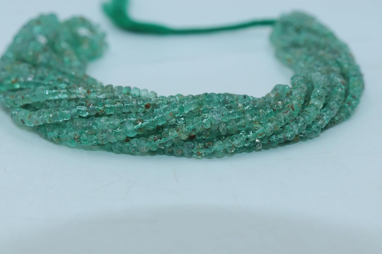 Natural Russian AAA+ Emerald Faceted Rondelle Beads, 3-4mm Green Semi-Precious Gemstones for Jewelry Making, Minimalist Design