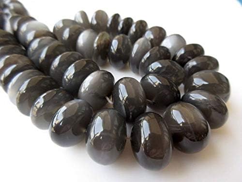 Natural AAA Grey Moonstone Smooth Rondelle Beads, 17mm to 22mm 7 Inch Long Strand. Code-HIGH-49049