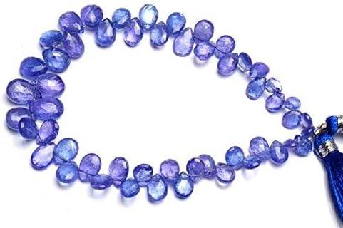 GEMZ 6 inch Strand of Natural Tanzanite pear Shape Faceted Cut Blue Color briollete Beads for DIY Jewelry Making- Earring Necklace Bracelet.