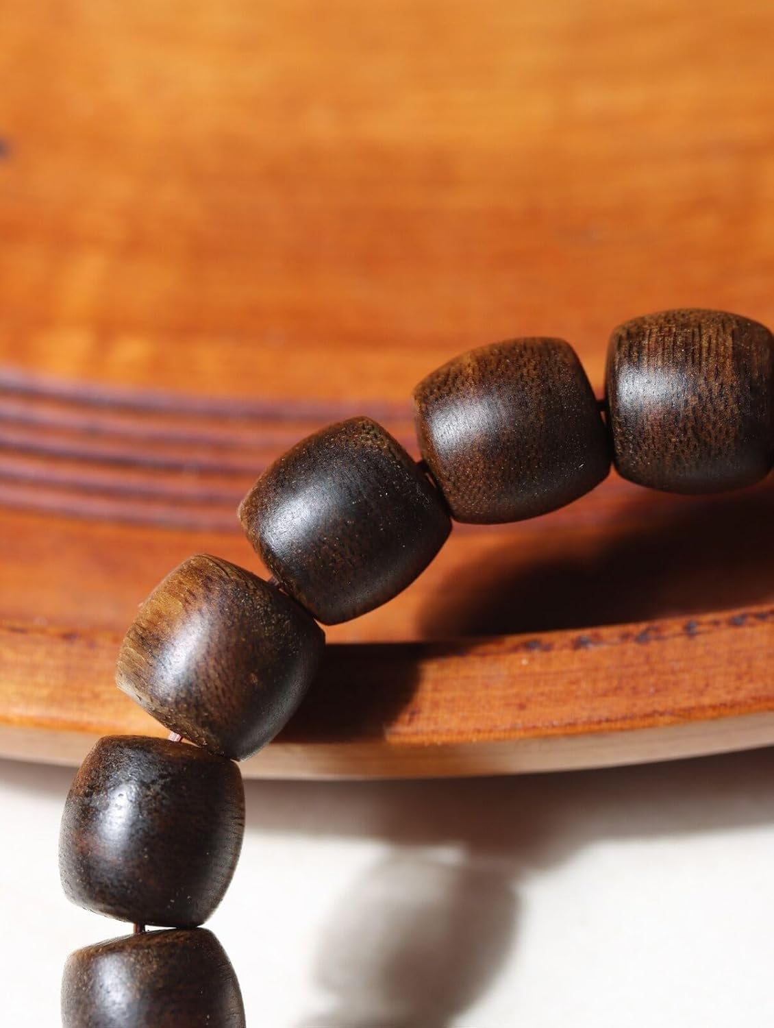 Agarwood 12mm×17pcs Fusen Red Earth Agarwood Drum Beads Nine Points Sinking Buddha Beads