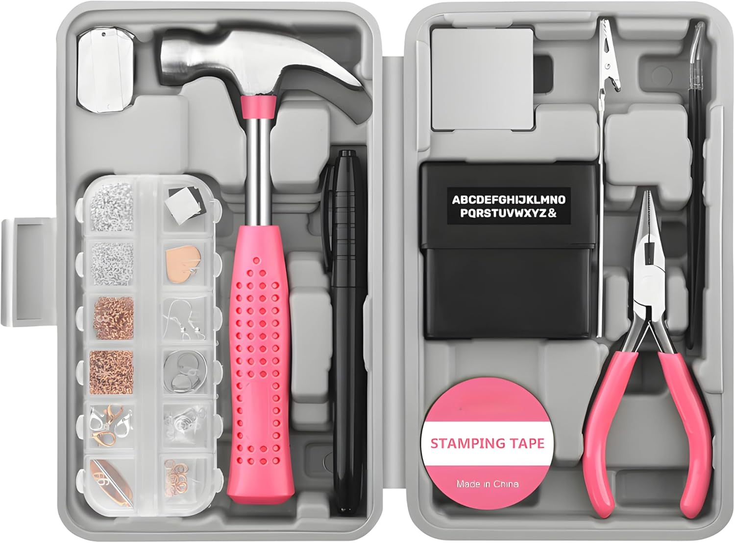 Vital Ease 17-Pc Jewelry Making Kit with Pliers, Nylon Thread & Metal Wire – All-in-One DIY Tools for Necklace, Earrings, Bracelets (ArtisanCraft 38-Piece Jewelry Tool Set)