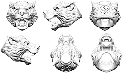 EDC Solid Brass Wolf Head 3D Pendant Parachute Paracord Cord Tool Lanyard Bead zipper pull Gift