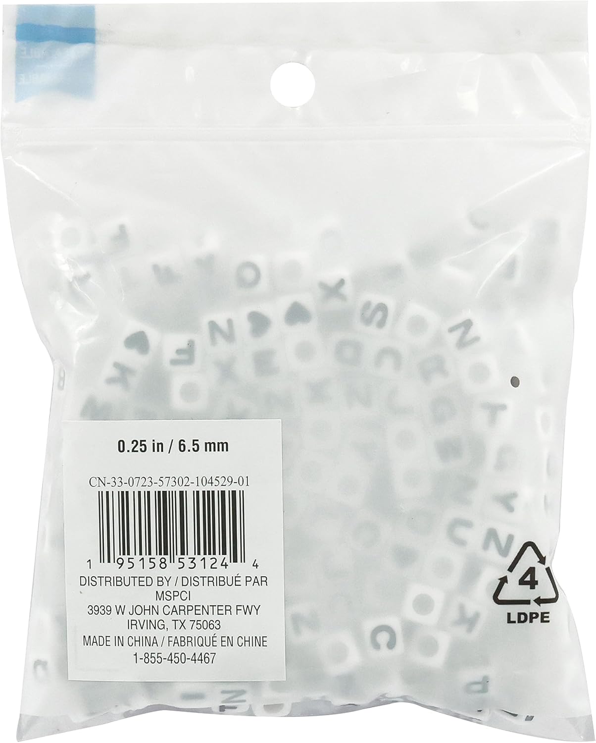 Creatology Black & White Alphabet Beads, 12 Packs: 340 ct. (4,080 Total), 6.5mm