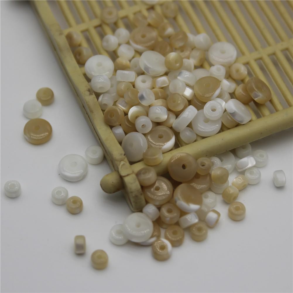 Natural Seawater Shell Beads Mop Horseshoe Snail Loose Spacer Buckle Chamfer Beads for Jewelry Making 2X3mm 100pcs1 50 Bags