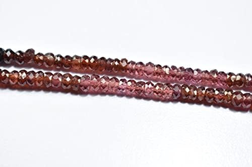 13 inch Strand of Natural gem Garnet, 4 mm Rondelle Faceted Beads for DIY Jewelry Making. | Beads_03487
