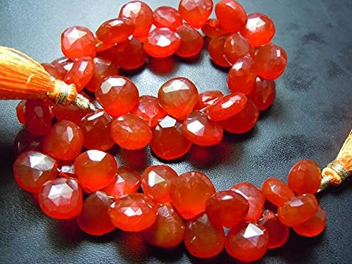 8 inch Strand of Natural Chalcedony 12x12 mm Drop Faceted briolette Beads for DIY Jewelry Making. |BRIO_01629