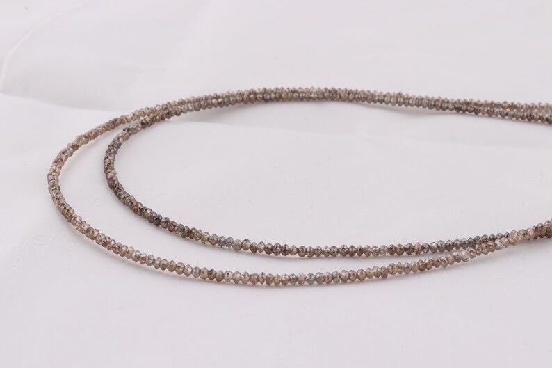 Natural Champagne Diamond Faceted Rondelle Beads 1.8-2.2 mm Brown Diamond Faceted Beads Diamond Rondelle Beads