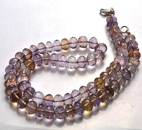 1 strand natural 16 inches natural,super rare ametrine micro faceted rondelle beads necklace 7 to 8 mm