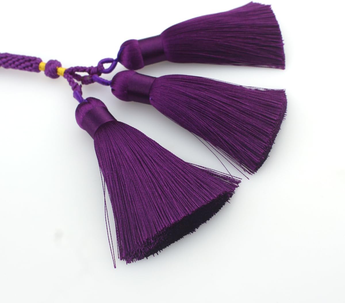 Muslims Islamic Dhikr 99 Tasbeeh Tasbih Prayer Beads, Purple Jade Stone Beads with Tassel