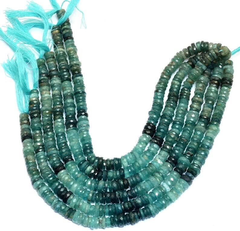 13 inch Strand of Natural gem Grandidierite, 7-8mm tyre rondelle Faceted Beads for DIY Jewelry Making. | Beads_03847