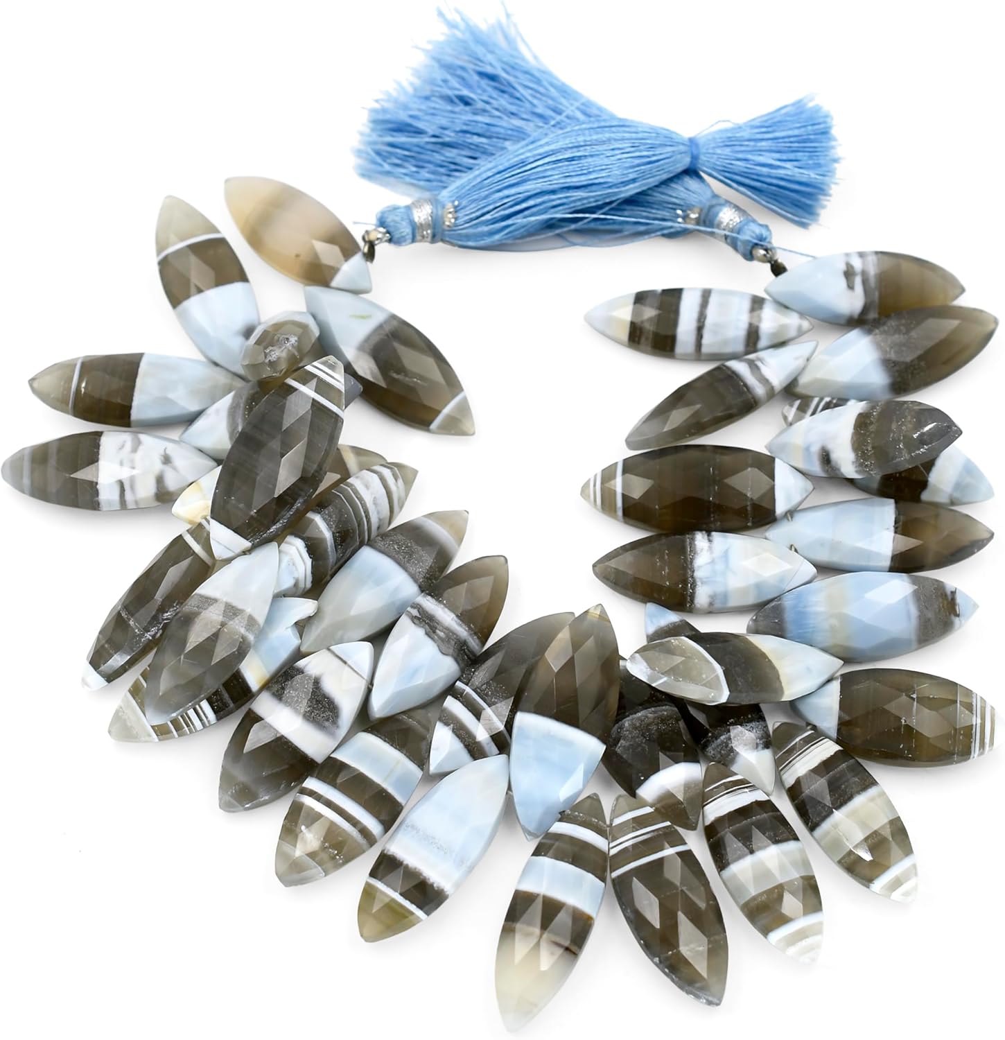 Natural Owyhee Boulder Opal Gemstone Loose Beads for Jewelry Making DIY Bracelet Necklace 8 Inch Strand Treated Color Faceted Crystal Stone Briolette Marquise Gems Crafting Bead