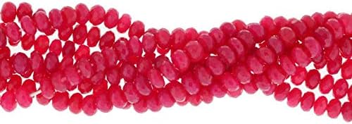 Dark Hot Pink Chalcedony 8mm Faceted Rondelles 13
