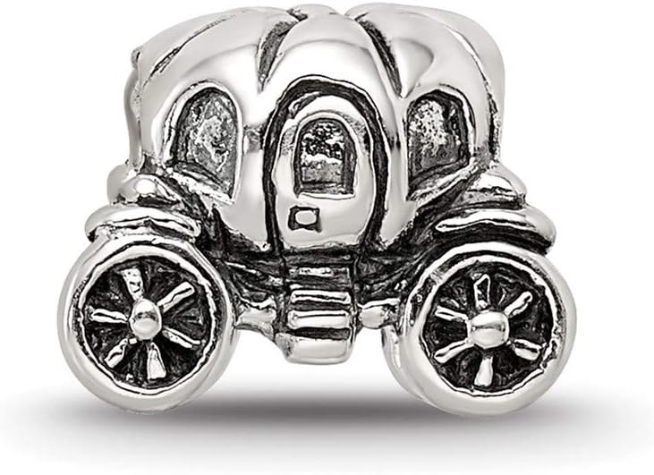 Solid 925 Sterling Silver Reflections Pumpkin Carriage Bead (10mm x 7.3mm)