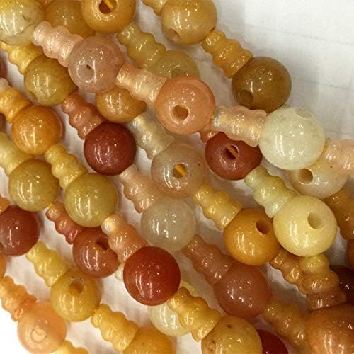 1 strands natural orange old yellow jade pagoda tee three links buddha head tibet guru barrel big hole beads size: 10mm+6x8mm (10 sets/lot) 04232