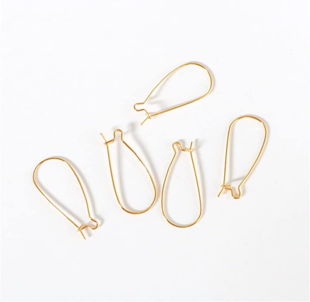 Teardrop U-Shaped Copper Wire Plated Real Gold Earrings Jewellery Accessory Handmade DIY Material Kit(D)
