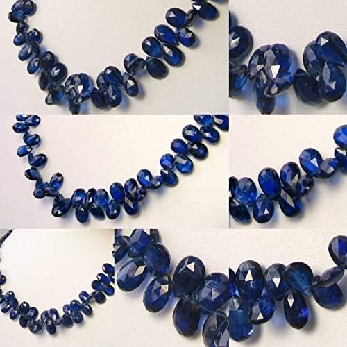 110cts! AAA Kyanite Faceted Briolette 59 Bead Strand | 12x8x5 to 7x6x3mm | for Jewelry Making