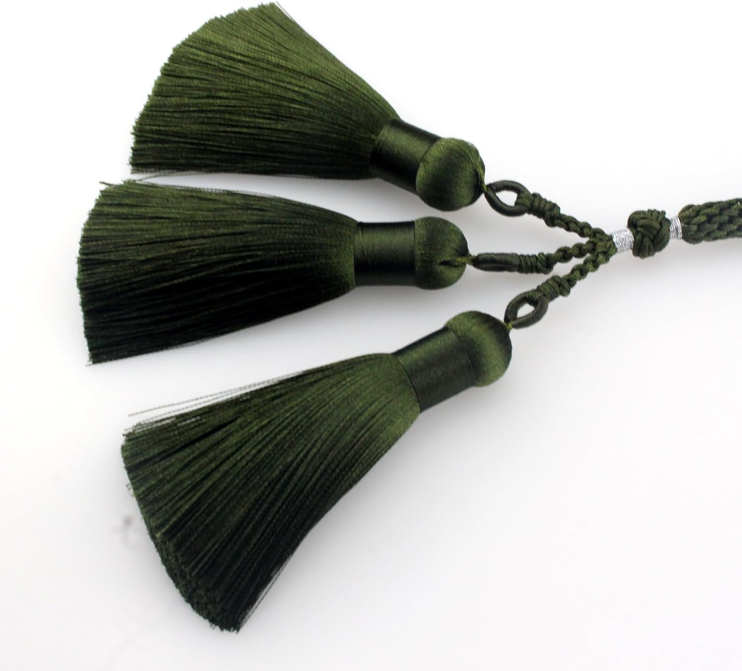 Muslims Islamic Dhikr 99 Tasbeeh Tasbih Prayer Beads, Light Green Jade Stone Beads with Tassel