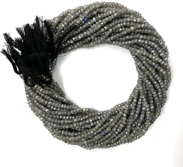 Mystic Labradorite Gemstone Faceted Rondelle 3-4MM Beads 13 inches Strands- Jewelry Making Supplies CHIK-STNRD-26752