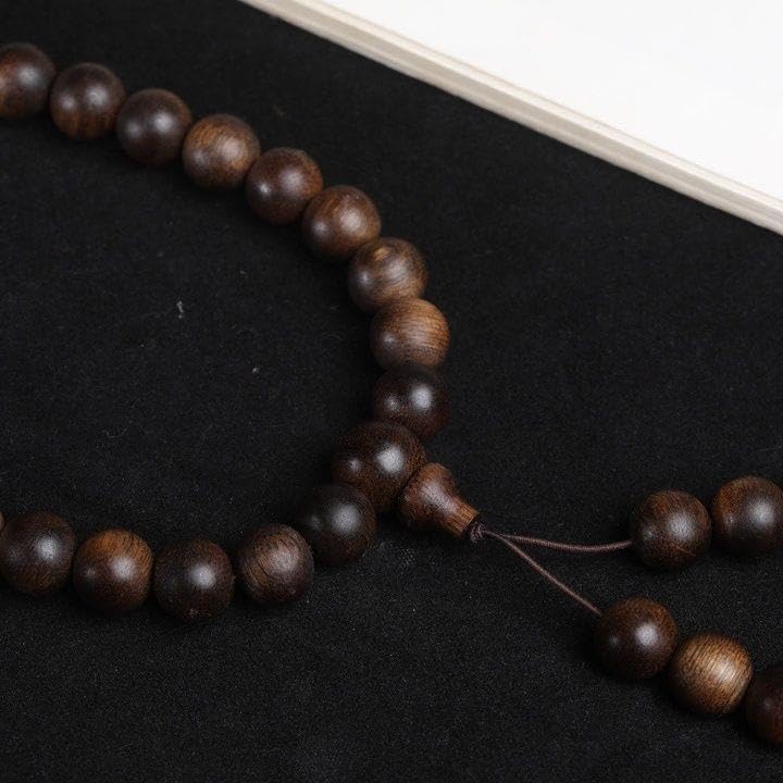 Fusen Red Clay Agarwood Hand-Held 10mm x 36 Beads Aged Wood Fine Grain Buddhist Prayer Beads Wristband Sinking Grade
