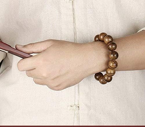 GLW Sri Lanka Genuine Natural Wild Agarwood Aloewood 15mm Malas Prayer Beads #4945