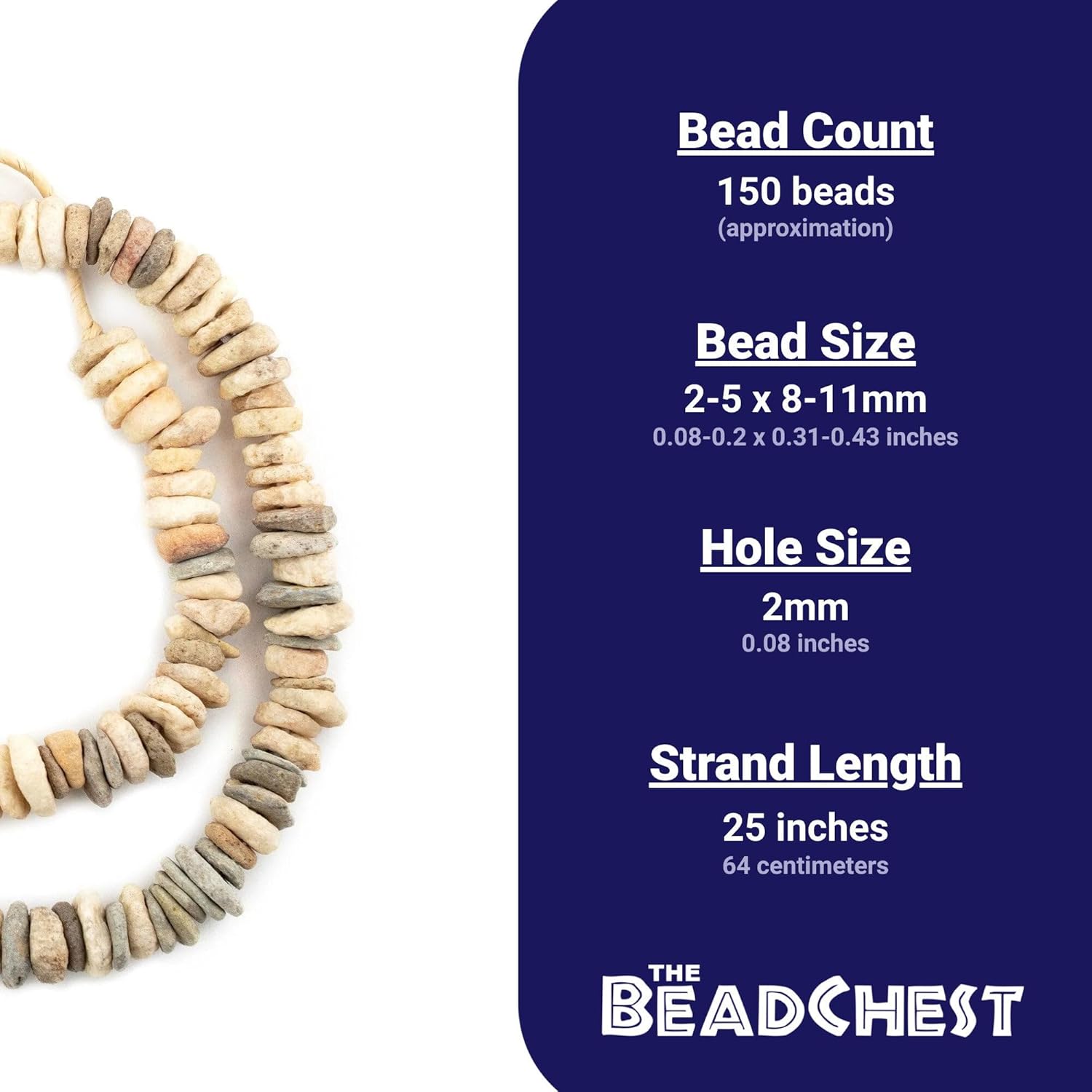 The Bead Chest Ancient Quartz Mali Stone Disk Beads 8-11mm African Brown Large Hole 25 Inch Strand Handmade
