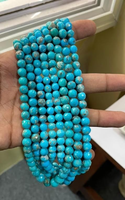 Natural Arizona Turquoise Faceted Round Beads 6-10 mm Turquoise Faceted Beads Turquoise Round Balls Beads Turquoise Beads