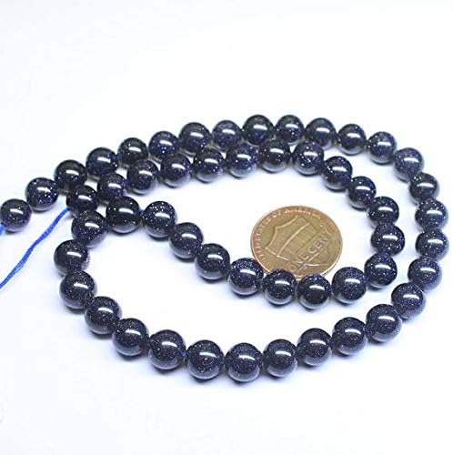 Natural Blue Goldstone Smooth Round Ball Treated Gemstone Craft Loose Beads Strand 12 Inch Long 7mm Code-HIGH-564