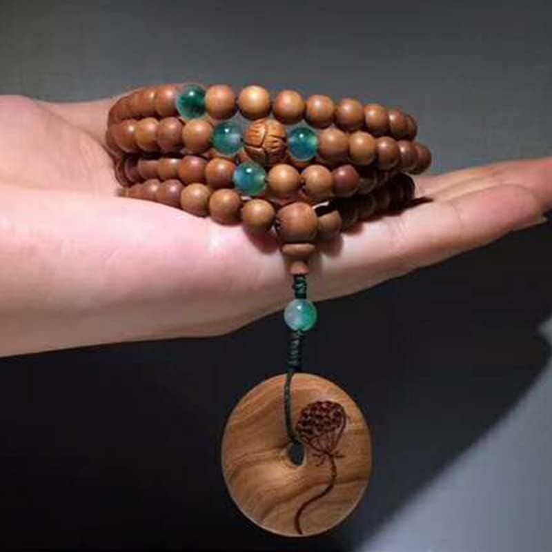 Mascot Wooden Crafts Wood Carving Art Wood Decoration Artwork 老山檀香手串阡陌繁花108颗 文玩手串念珠男女檀木佛珠手链(DIY沉水6MM老山)