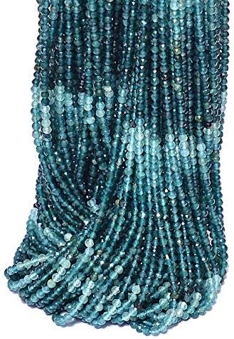 Natural AAA+ Grandidierite Gemstone 2mm-3mm Micro Faceted Rondelle Beads ~ Grandidierite Semi Precious Gemstone Loose Beads ~ 13inch Strand Pack of 5