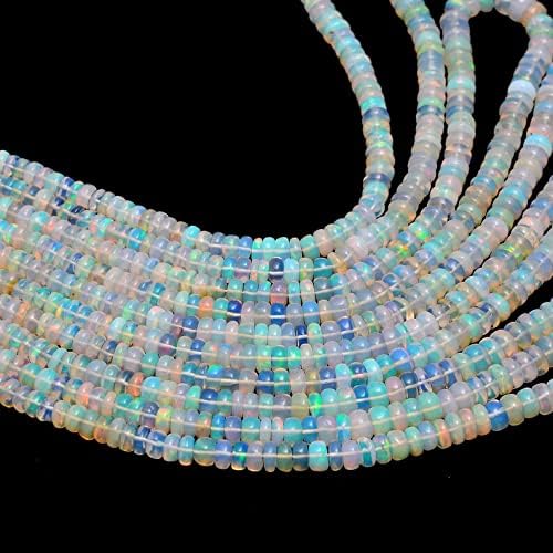 13 inch Strand of Natural gem Ethiopian Welo Opal, 3.5-5mm rondelle Smooth Beads for DIY Jewelry Making. | Beads_03722