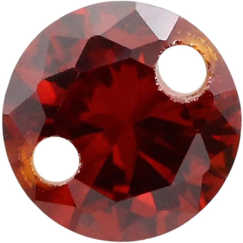 AA A A A Round Double Hole Cubic Zirconia Beads Loose Stones for DIY Jewelry Making - CZ with Holes - (Color: Olive/Size: 16mm 20Pcs)