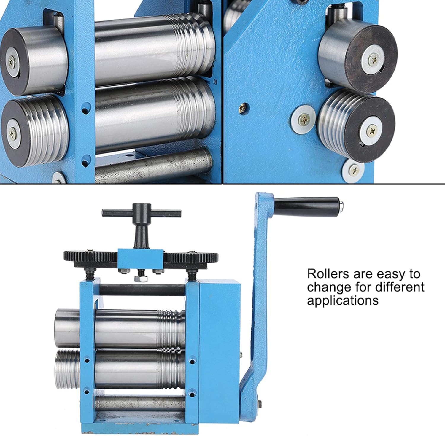 NSXAYIWE Jewelry Rolling Mill Machine, Manual Combination Rolling Mill for Jewelry, Iron Roller Rolling Mills for Jewelry Making